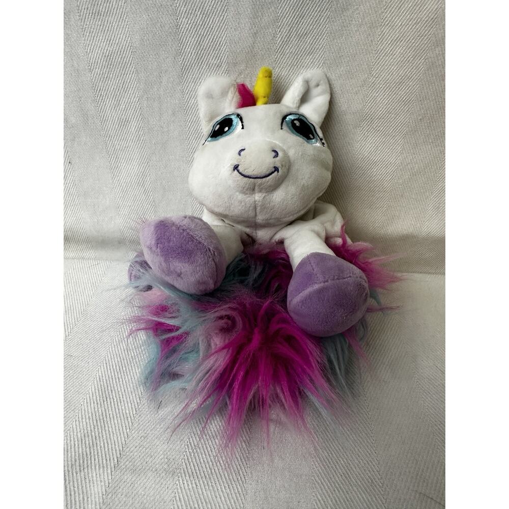 Rainbow Fluffies White Unicorn Plush Stuffed Animal Horse 6" Reversible